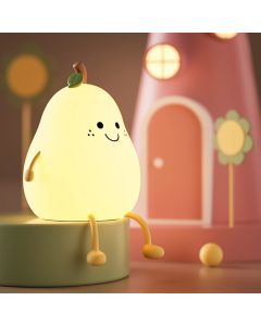 UD Rechargeable Pear Night Lamp With Touch Control, Color Changing LED For Kid's Bedroom Decor