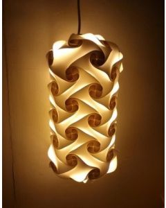 Diwali Cylinder Shape Puzzle Ball Decorative Lamp Kandil for Diwali Home Balcony Decoration (White)