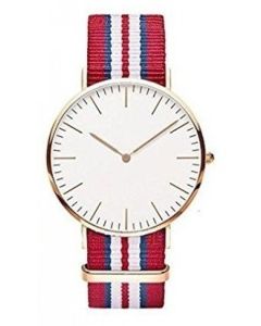 Virat OMG Nylon Strap Analog White Dial Boy Watch