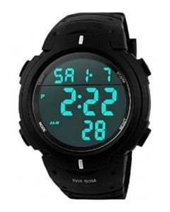 Virat Sports Digital Black Dial Watch with Stopwatch, Alarm For Men and Boys - 1025BLK