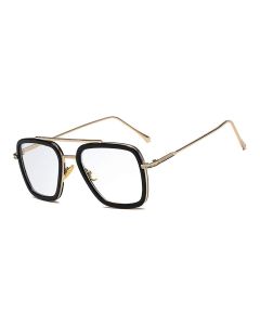 CostaRica Light Blue Zero Power anti-glare Rectangular Eyeglasses, Eye Protection from UV Tony Stark