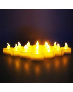Virat Trading 12 Flameless Tea Light Candles/ Led Candles / Party candles (White (Natural Flame))