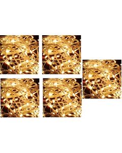 5Mtr Pack Of 5 RICE string strip Yellow Pack of 5 decoration lights 5 METRE LONG - Diwali / Festival / Wedding / Gifting / Xmax / New Year