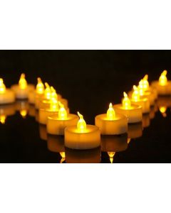 Virat Flameless Orange Color Pack of 24  LED Tealights Birthday/ Festival / Anniversary / All purpose 6 MultiColor (batteries included) High Quality Long Lasting