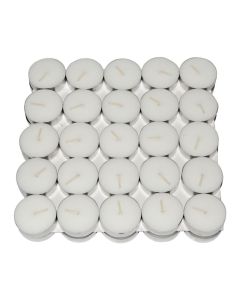 Virat Trades Wax Tea Light Candle (White, Set of 50, 3 Hours Burn Time)