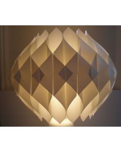 Diwali Diamond Shape Puzzle Ball Decorative Lamp Kandil for Diwali Home Balcony Decoration (White)