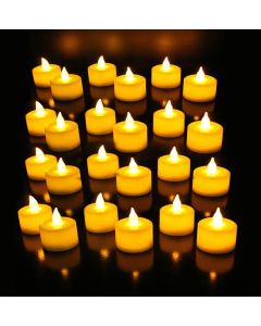 Virat Flameless Orange Color Pack of 24  LED Tealights Birthday/ Festival / Anniversary / All purpose 6 MultiColor (batteries included) High Quality Long Lasting