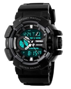 Skmei 1117 Black Strap Analog-Digital Black  Grey Dial Men's Watch  