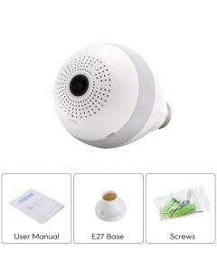Dp Eyeball V380 Pro 360° Panoramic Wireless CCTV Camera and Smart LED Bulb with Bulb Holder