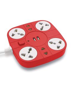 YOG Extension Board 6 socket Outlet with 2 USB Charging Port 1.8 Meter Cord Multi Plug Extension Board for Home,Office