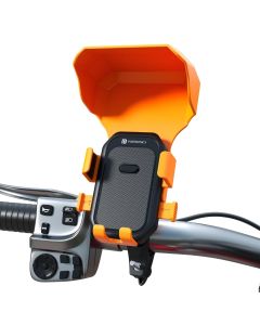 Portronics Mobike 4 Plus Mobile Mount With Sunshade & Light Rain Protection, One-Press Release, 360° Rotation, 4-Point Grip Lock, Fits 5.4–6.7 Inch Smartphones
