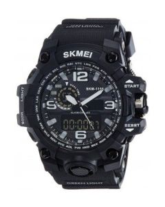 SKMEI 1155 Black Strap Analog-Digital Black white Dial Watch For Men SKM 