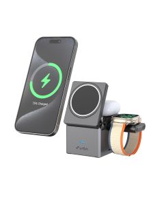URBN 3-in-1 MagSafe Wireless Charger Stand for Apple iWatch, AirPods, iPhone 16/16 Pro/16 Plus/15/15 Pro Max