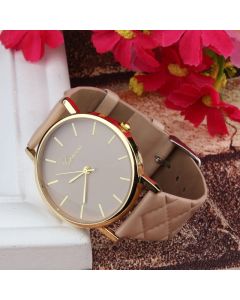 IIK Analog Brown Color Rose Gold Dial Girl's and Women's Watch 