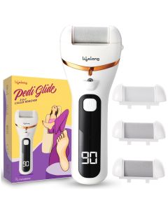 Lifelong Callus Remover With 3 Heads, TypeC Rechargeable, 3 Hr Runtime, LED Focus Light for Women