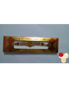kaira Om Designer Rakhi With KumKum Chawal