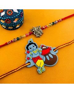 kaira Little Krishna Rakhi For Kids With KumKum Chawal