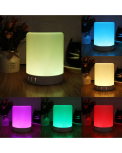NVM LED Bluetooth Speaker Touch Lamp, Wireless Speaker Light, USB Rechargeable Portable
