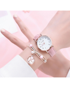 Shopolic Girls Rose Gold-Toned & Pink Analogue Watch For Women, Ladies