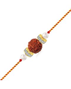 kaira Bhaiya Bhabhi Golden Designer Rakhi With KumKum Chawal RK08