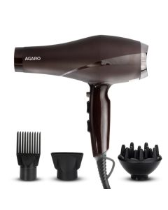 AGARO 2000W AC Professional Hair Dryer with Comb, Concentrator & Diffuser Nozzles, 2 Speed & 3 Temperature Settings HD-1120