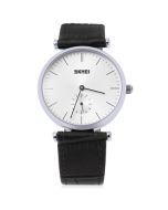 Skmei 1175 Black Leather Strap Unisex Quartz Watch For Men's