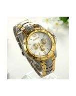 Rosra Golden Dial Men's Watch In Silver Gold Chain RSSG1