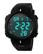 Virat Sports Digital Black Dial Watch with Stopwatch, Alarm For Men and Boys - 1025BLK