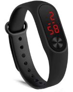Skmei Red LED Illuminated Black Belt Display Digital Black Dial Boy's and Girl's Professional Watch pack of 2