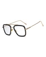 CostaRica Light Blue Zero Power anti-glare Rectangular Eyeglasses, Eye Protection from UV Tony Stark