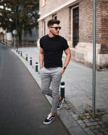 M&M Men Black Solid Round Neck T-Shirt XL