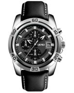Skmei 9156 Chronograph Leather Strap Men Quartz Wrist Watch 
