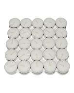 Virat Trades Wax Tea Light Candle (White, Set of 50, 3 Hours Burn Time)