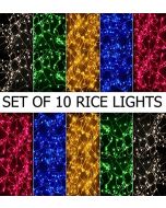 Virat Rice 10 ft Set of 10 Lights Serial 16 Bulbs (Ladi) Decoration Lighting for Diwali Christmas,3-4 Mtrs  Pack of 10