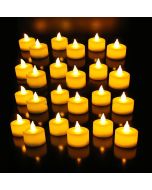 Virat Flameless Orange Color Pack of 24  LED Tealights Birthday/ Festival / Anniversary / All purpose 6 MultiColor (batteries included) High Quality Long Lasting