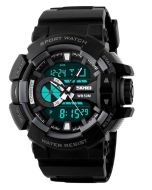 Skmei 1117 Black Strap Analog-Digital Black  Grey Dial Men's Watch  