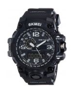 SKMEI 1155 Black Strap Analog-Digital Black white Dial Watch For Men SKM 