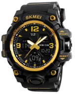 Skmei 1155 Gold Dial Digital-Analog Chronograph Yellow Men's Sports Watch