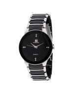 IIK Collection Black Chian Analogue Silver Black Dial Boy's Watch 5564