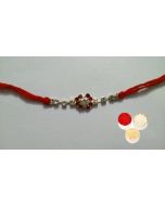 kaira Red Diamond  Thread Designer  Rakhi With KumKum Chawal