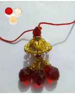 kaira Bhaiya Bhabhi Golden Designer  Rakhi With KumKum Chawal RK04