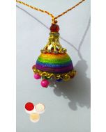 kaira Bhaiya Bhabhi Golden Designer  Rakhi With KumKum Chawal RK03
