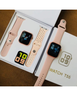 T55 Series 6 Bluetooth Smart watch with Dual Belts T55 (Pack of 2 Set of Strap)