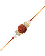 kaira Bhaiya Bhabhi Golden Designer  Rakhi With KumKum Chawal RK08