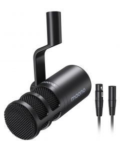 Maono PD100U Podcast Recording Mic for YouTube with Mic Gain, Plug & Play, Metal Structure, Voice-Isolating Technology