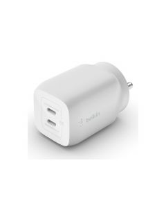 Belkin 65W Dual Type C PD 3.0 Fast Charger with Pps Technology for iPhone 15, 14, 13, 12, MacBook Pro, MacBook Air,