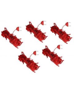 Virat 5 MT Pack Of 5 LED RICE String Strip Red Pack of 5 decoration lights 5 METRE LONG - Diwali / Festival / Wedding / Gifting / Xmax / New Year