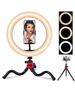 Rewire 10" Portable LED Ring Light with 3 Color Modes Dimmable Lighting Without Stand | for YouTube | Photo-Shoot | Video Shoot | Live Stream | Makeup & Vlogging with Smartphone/Android Phones & Cameras