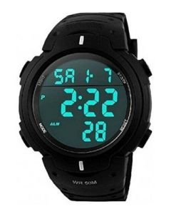 Virat Sports Digital Black Dial Watch with Stopwatch, Alarm For Men and Boys - 1025BLK