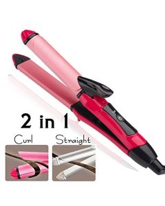 NV 2 In 1 Hair Curler & Hair Straightener (Pink)